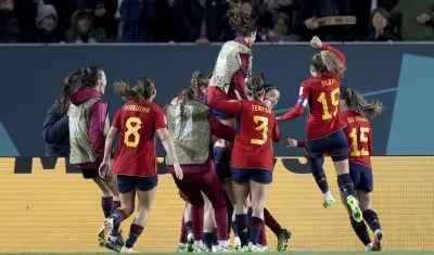 La celebración de las jugadoras españolas.