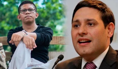 Souldes Maestre y el Ministro Mauricio Lizcano.