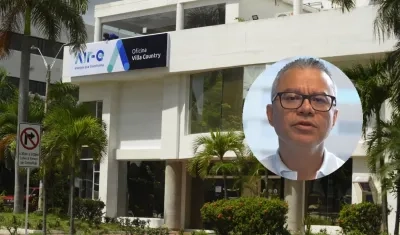 Fachada oficina de Air-e y el gerente jurídico de Air-e, Fermín De la Hoz