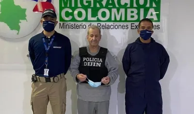 Hernán Giraldo el día que fue deportado.