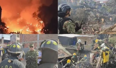 Imágenes del incendio y de la ayuda del Ejército.