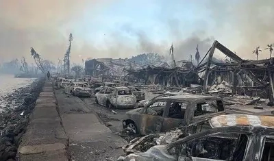La isla hawaiana de Maui tras el incendio.