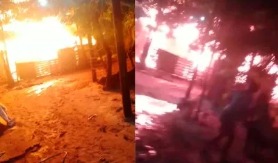 Incendio en barrio El Chuchal.