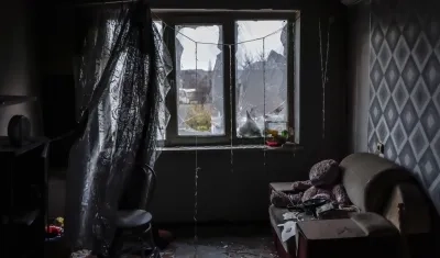 Imagen de vivienda destruida en Jersón.