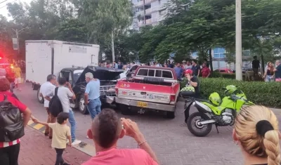 Lugar del múltiple accidente en Miramar