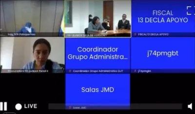 Nicolás Petro durante su intervención en la audiencia. 