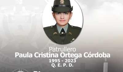 Patrullera de la Policía asesinada. 