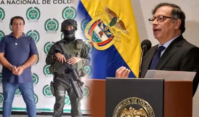 Juan Carlos López, alias 'Sobrino' o 'El Grande', y el Presidente Gustavo Petro.