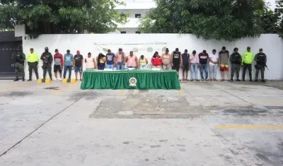 Los presuntos integrantes de 'Los Rastrojos-Costeños'.