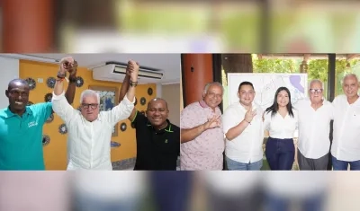Joao Herrera, candidato a la Alcaldía de Soledad, junto a Gersel Pérez y Fabrina Medrano Iglesias.