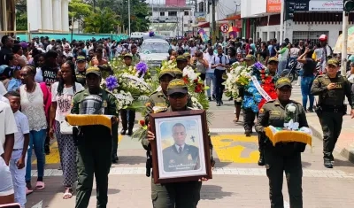 Sepelio del patrullero Jefferson Valencia. 