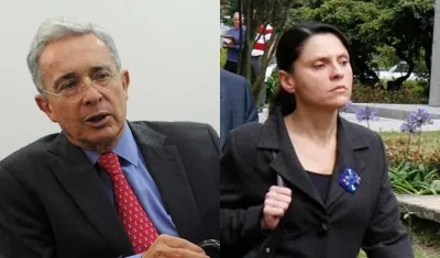 Expresidente Álvaro Uribe y exsenadora Zulema Jattin.