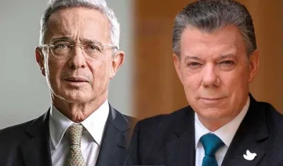 Álvaro Uribe y Juan Manuel Santos, expresidentes de la República.