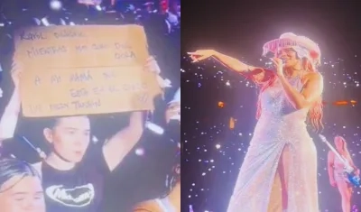 Valeria Tristán y Karol G en el concierto.