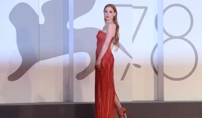 Jessica Chastain en el preestreno en Venecia de "Scenes from a Marriage".