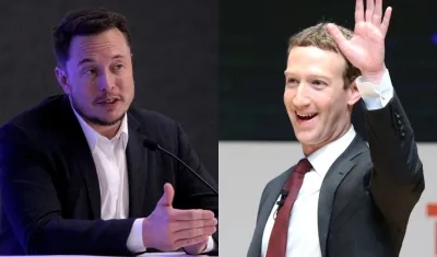 Fotos de Elon Musk y Mark Zuckerberg.