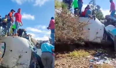 Instantes después del trágico accidente.