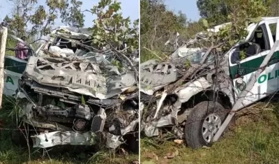 Aspecto del ataque terrorista a la Policía en el departamento del Meta.