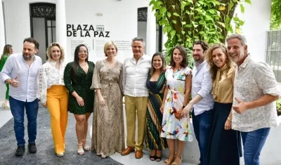 Ramiro Osorio, Diana Acosta, Pilar Ocampo, Juan José Jaramillo, José Aguirre, José Bedoya y Sandra Gómez, entre otros, en la rueda de prensa de este jueves.