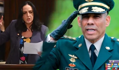 La senadora María Fernanda Cabal y el exgeneral Eduardo Zapateiro, excomandante del Ejército