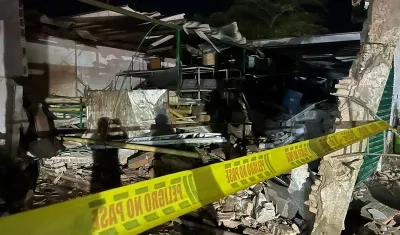 La zona de la explosión de la caldera en el matadero de Malambo