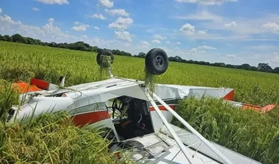 Avioneta accidentada en donde iba el candidato. 