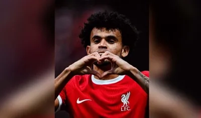 Luis Díaz tras anotar el gol este lunes ante el Darmstadt