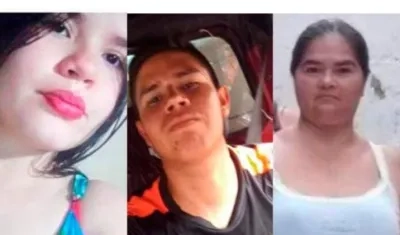 Los hermanos Carolina Rodríguez Sáchica, John Jairo Rodríguez Sáchica y su mamá Aurora Sáchica, fallecidos.