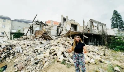 Paola Vargas Sossa en el reportaje desde Azerbaiyán