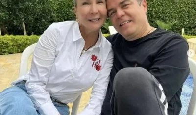 Luz Mery Tristán y su compañero sentimental Andrés Ricci.