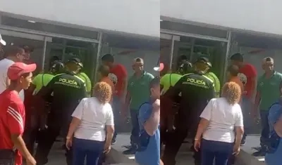 Momento de la captura de uno de los atracadores.