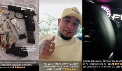 Algunos de los estados que había colocado alias 'Maldad' y están en poder de las autoridades. 