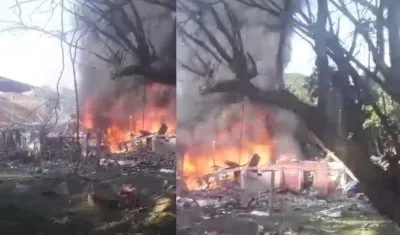Aspecto del escalada del ataque en Timba, Cauca.