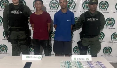 Capturados por extorsión en el barrio La Esmeralda.
