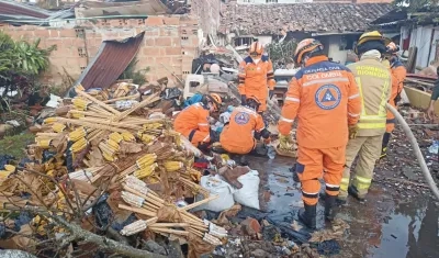 Casa que funcionaba como una polvorería clandestina.