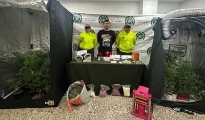 El capturado con el cultivo de marihuana en su vivienda, en el barrio El Silencio. 