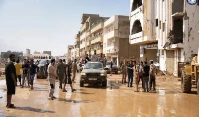 Los destrozos en la ciudad de Derna, la más afectada por las lluvias torrenciales.