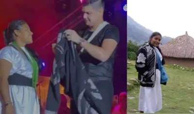 Diana Salcedo y Elder Dayán durante el concierto.