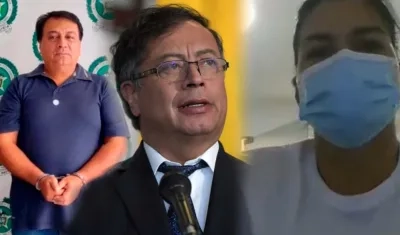 El narco Juan Carlos López, Gustavo Petro y Sandra Navarro.