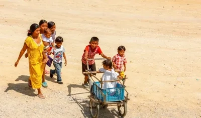 Familias wayúu en La Guajira.