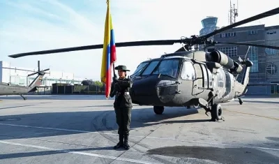 Uno de los helicópteros.