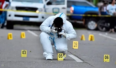 Inspección del lugar de un homicidio. 