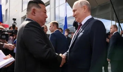 Kim Jong-un y Vladímir Putin.