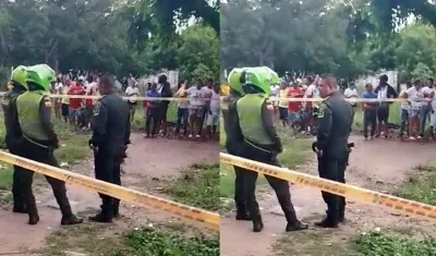 La Policía acordonó el área para la inspección del cuerpo. 