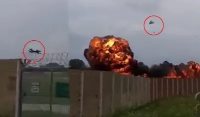 Momento del accidente del avión. 