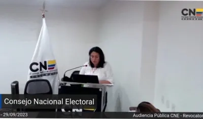 Momentos en que se leía el acta que revoca inscripción de candidatos del Pacto Histórico