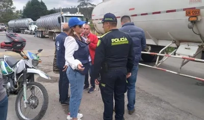 Imagen del paro de camioneros.