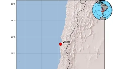 Sismo ocurrido hoy en Chile. 