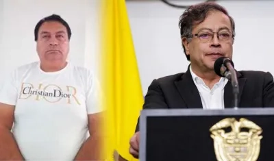 Juan Carlos López, alias 'Sobrino' o 'El Grande', y el Presidente Gustavo Petro.