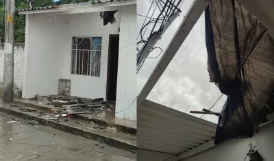 Algunas viviendas afectadas por el vendaval. 